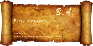 Bink Artemon névjegykártya